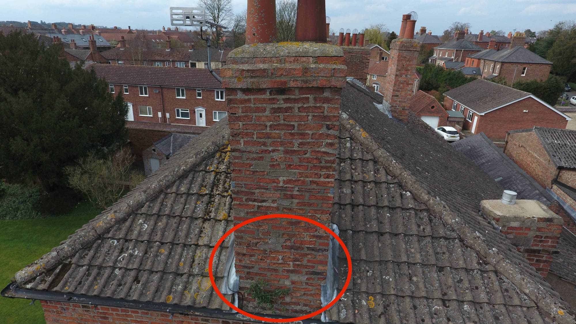 Drone allows close up view of chimney defects
